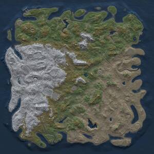 Thumbnail Rust Map: Procedural Map, Size: 6000, Seed: 1905238292, 17 Monuments
