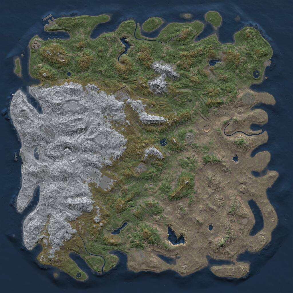 Rust Map: Procedural Map, Size: 6000, Seed: 1905238292, 17 Monuments