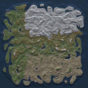 Thumbnail Rust Map: Procedural Map, Size: 6000, Seed: 158429001, 17 Monuments