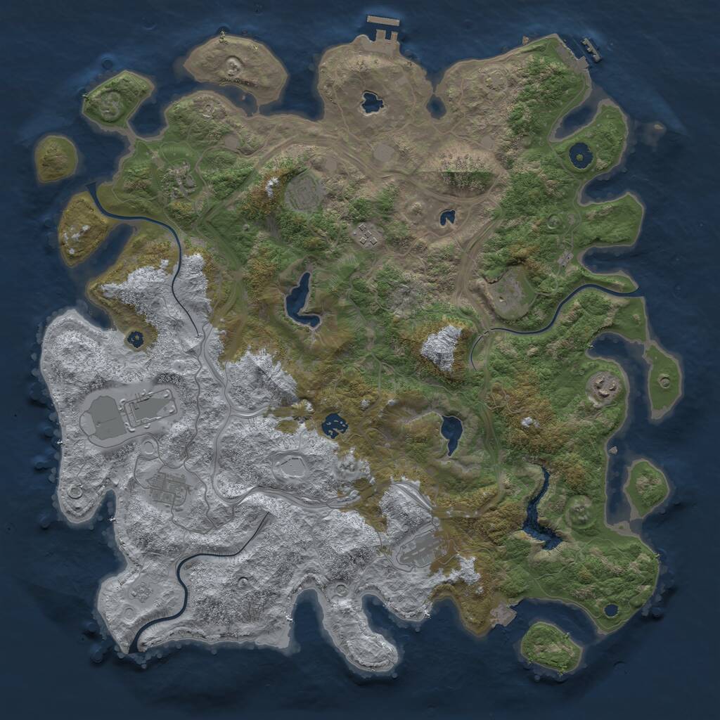 Rust Map: Procedural Map, Size: 4500, Seed: 33403036, 15 Monuments