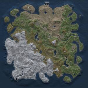 Thumbnail Rust Map: Procedural Map, Size: 4500, Seed: 33403036, 15 Monuments