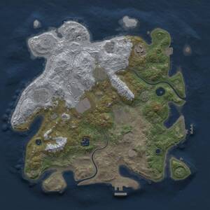 Thumbnail Rust Map: Procedural Map, Size: 3500, Seed: 1842913660, 13 Monuments