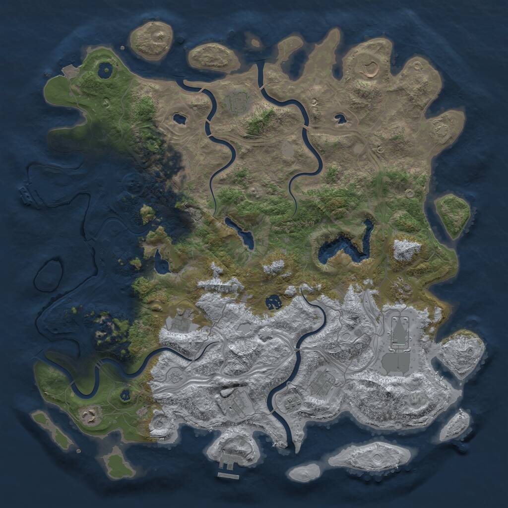 Rust Map: Procedural Map, Size: 4800, Seed: 20015215, 17 Monuments
