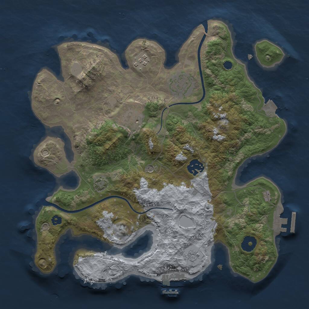 Rust Map: Procedural Map, Size: 3000, Seed: 1973151464, 10 Monuments