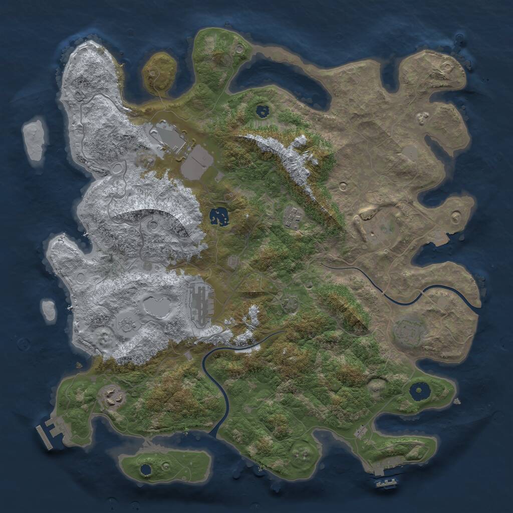 Rust Map: Procedural Map, Size: 3900, Seed: 260, 13 Monuments