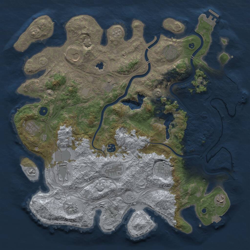 Rust Map: Procedural Map, Size: 4300, Seed: 1743661051, 17 Monuments