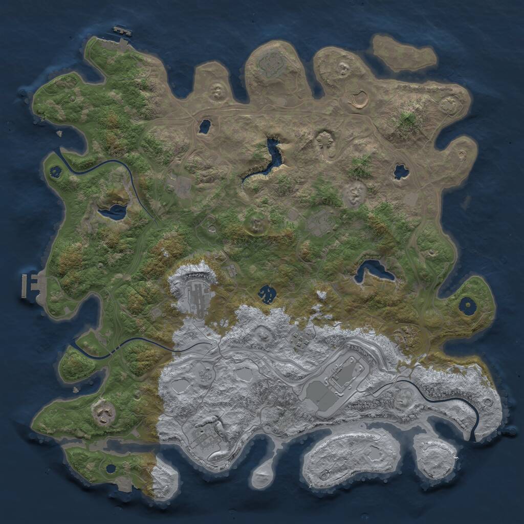 Rust Map: Procedural Map, Size: 4500, Seed: 1571340914, 17 Monuments