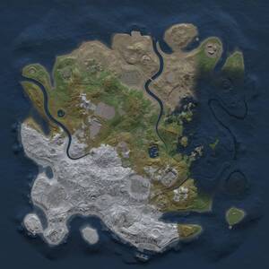Thumbnail Rust Map: Procedural Map, Size: 3500, Seed: 2142431208, 15 Monuments