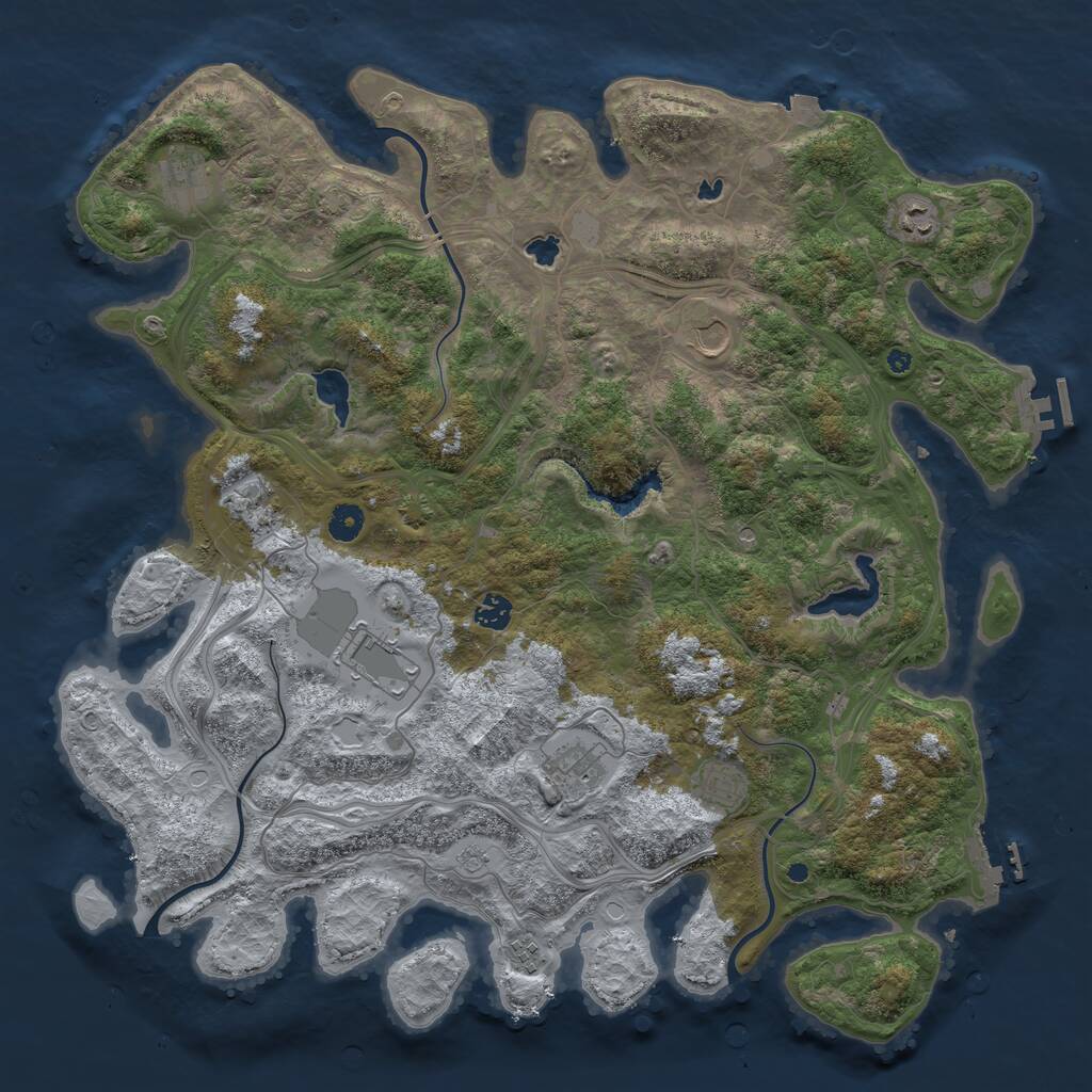 Rust Map: Procedural Map, Size: 4500, Seed: 17364495, 15 Monuments