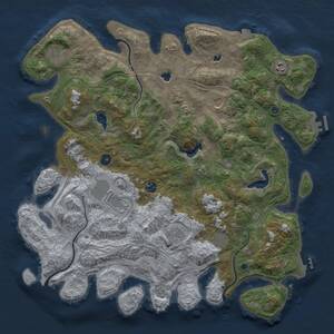 Thumbnail Rust Map: Procedural Map, Size: 4500, Seed: 17364495, 15 Monuments