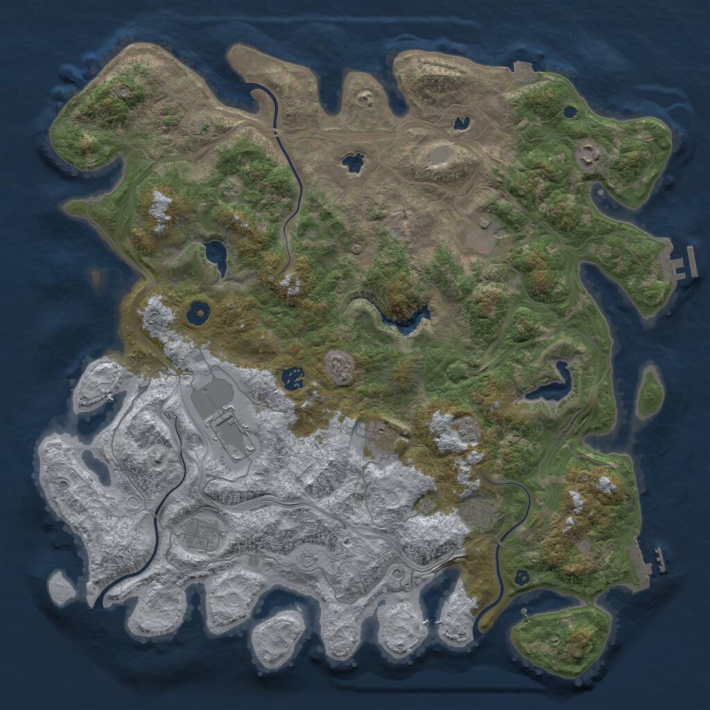 Rust Map: Procedural Map, Size: 4500, Seed: 17364495, 14 Monuments