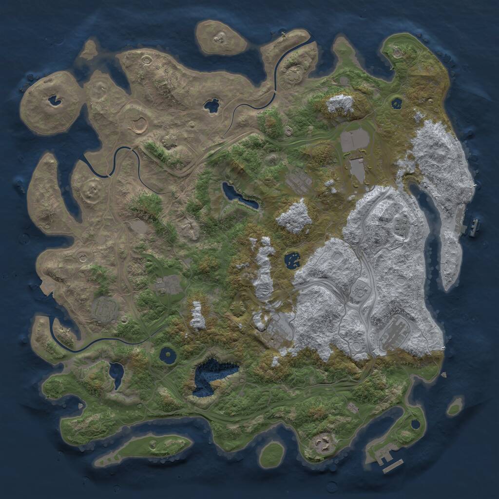 Rust Map: Procedural Map, Size: 4500, Seed: 79522186, 16 Monuments