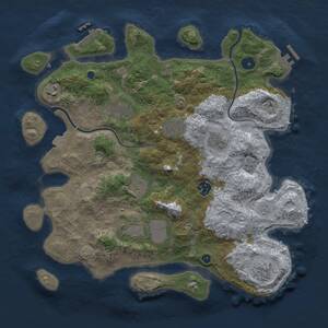 Thumbnail Rust Map: Procedural Map, Size: 3700, Seed: 1309137018, 15 Monuments