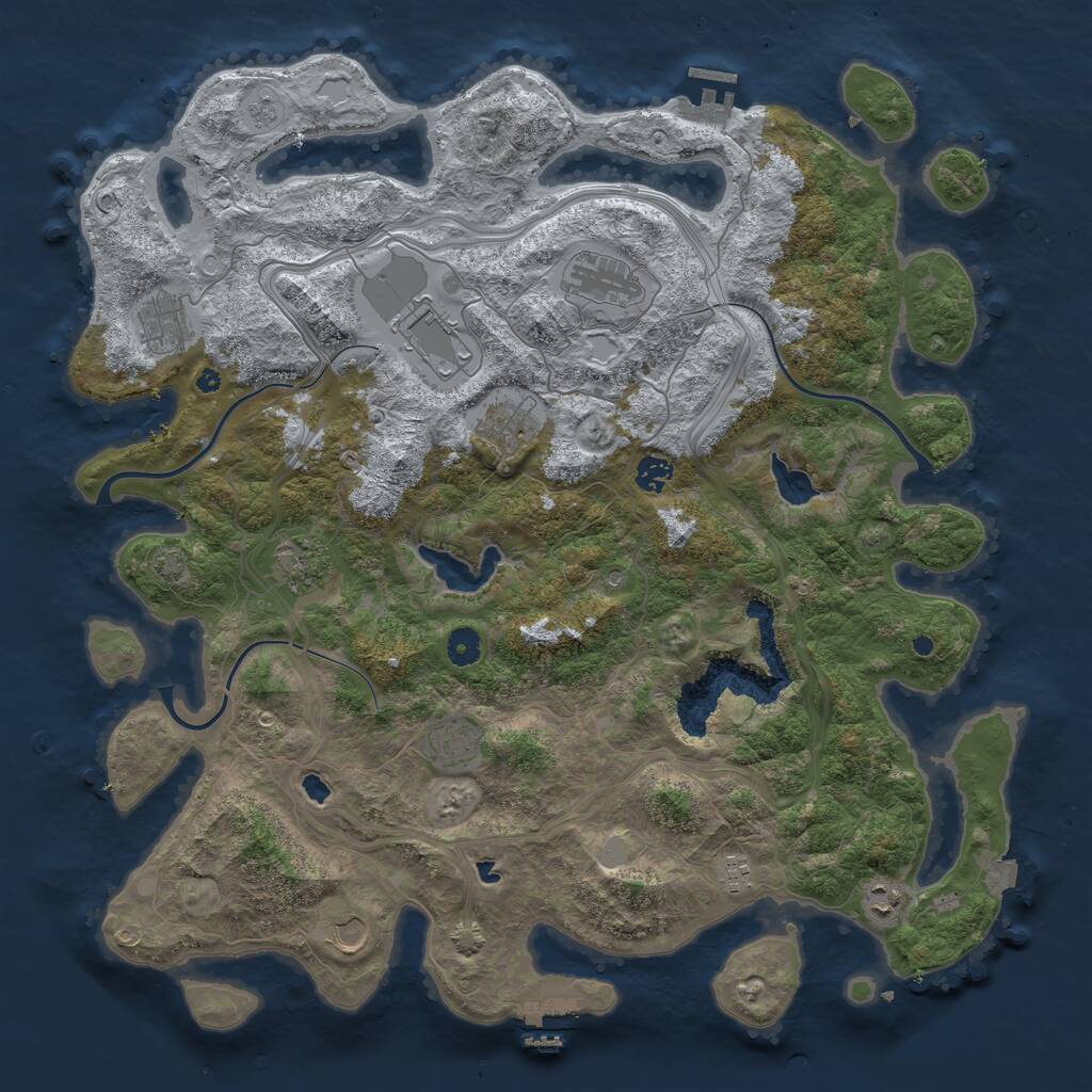 Rust Map: Procedural Map, Size: 4500, Seed: 141926142, 16 Monuments