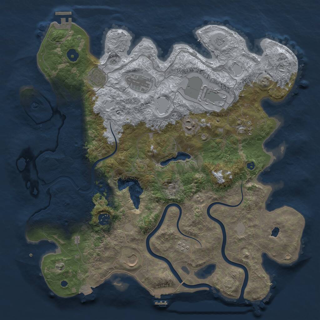 Rust Map: Procedural Map, Size: 4000, Seed: 93709432, 14 Monuments