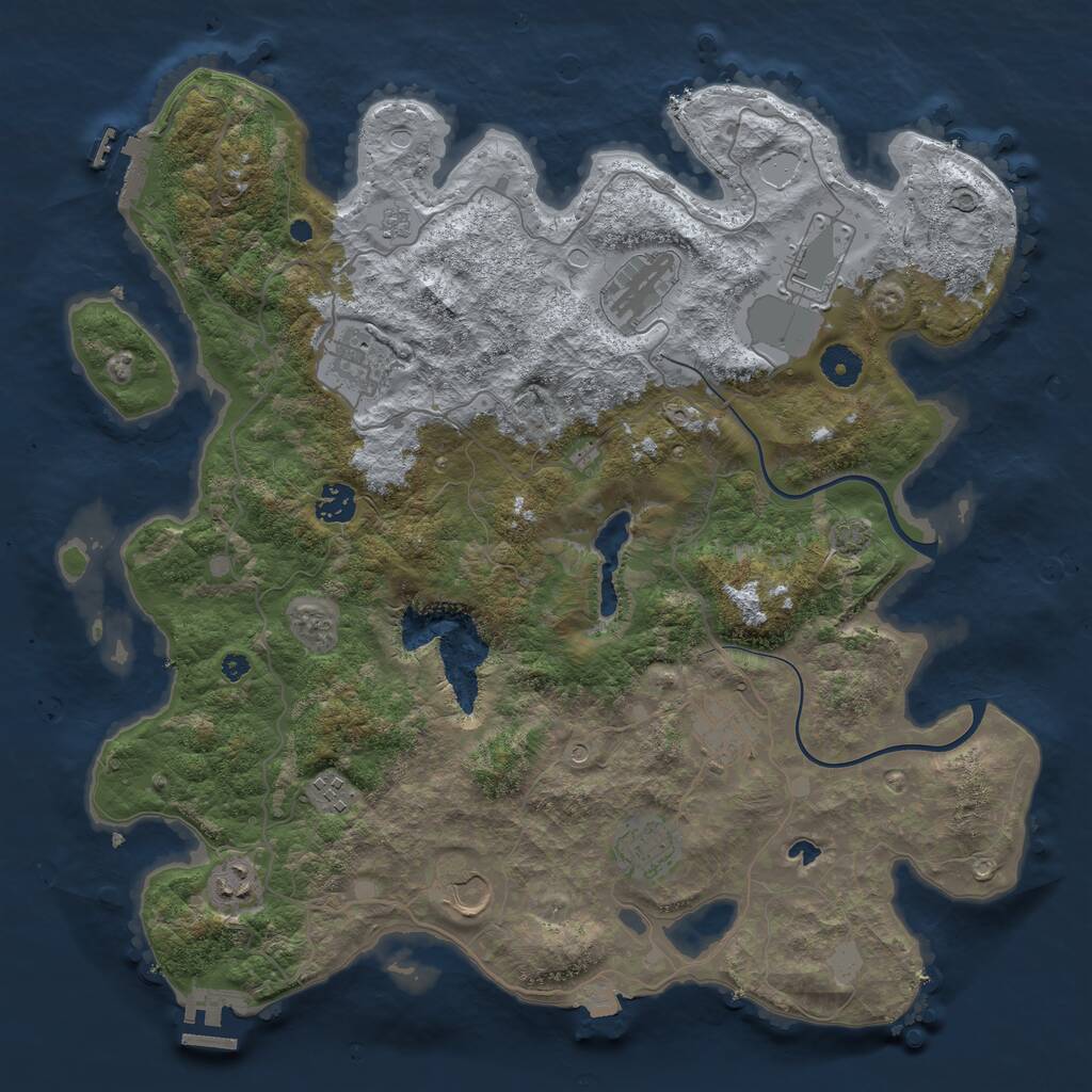 Rust Map: Procedural Map, Size: 4000, Seed: 93709432, 15 Monuments