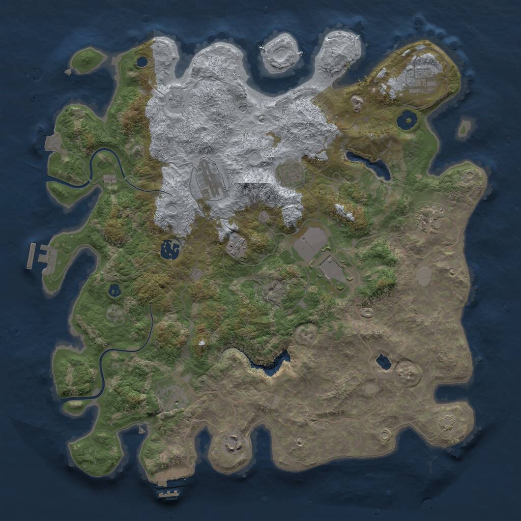 Rust Map: Procedural Map, Size: 4000, Seed: 1276369429, 15 Monuments