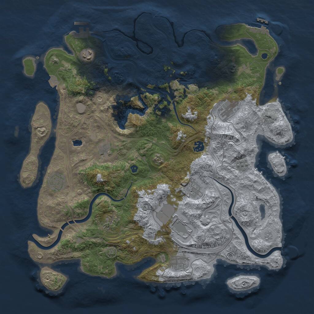 Rust Map: Procedural Map, Size: 4250, Seed: 1789973092, 16 Monuments