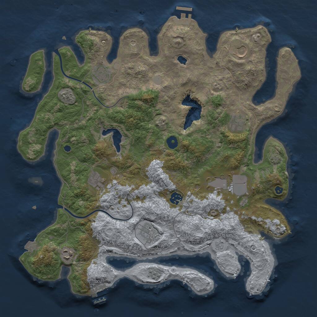 Rust Map: Procedural Map, Size: 4000, Seed: 1966014794, 15 Monuments