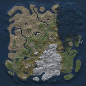 Thumbnail Rust Map: Procedural Map, Size: 4500, Seed: 1136685714, 14 Monuments