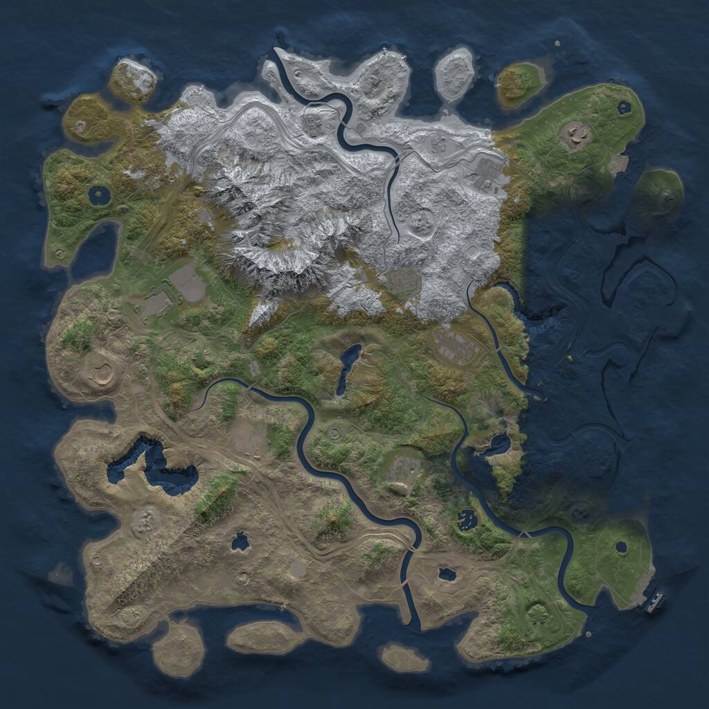 Rust Map: Procedural Map, Size: 5001, Seed: 368021887, 17 Monuments