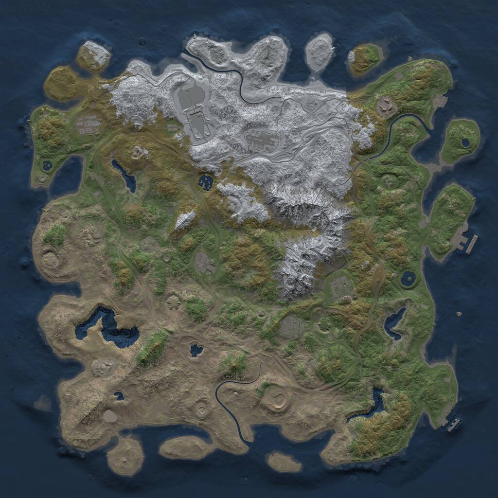 Rust Map: Procedural Map, Size: 5001, Seed: 368021887, 17 Monuments