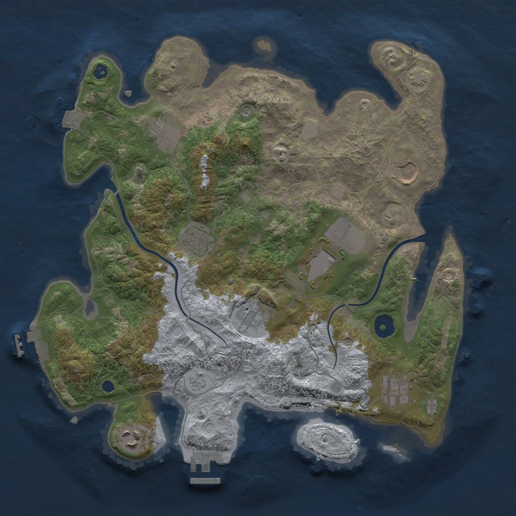 Rust Map: Procedural Map, Size: 3500, Seed: 1162527300, 13 Monuments