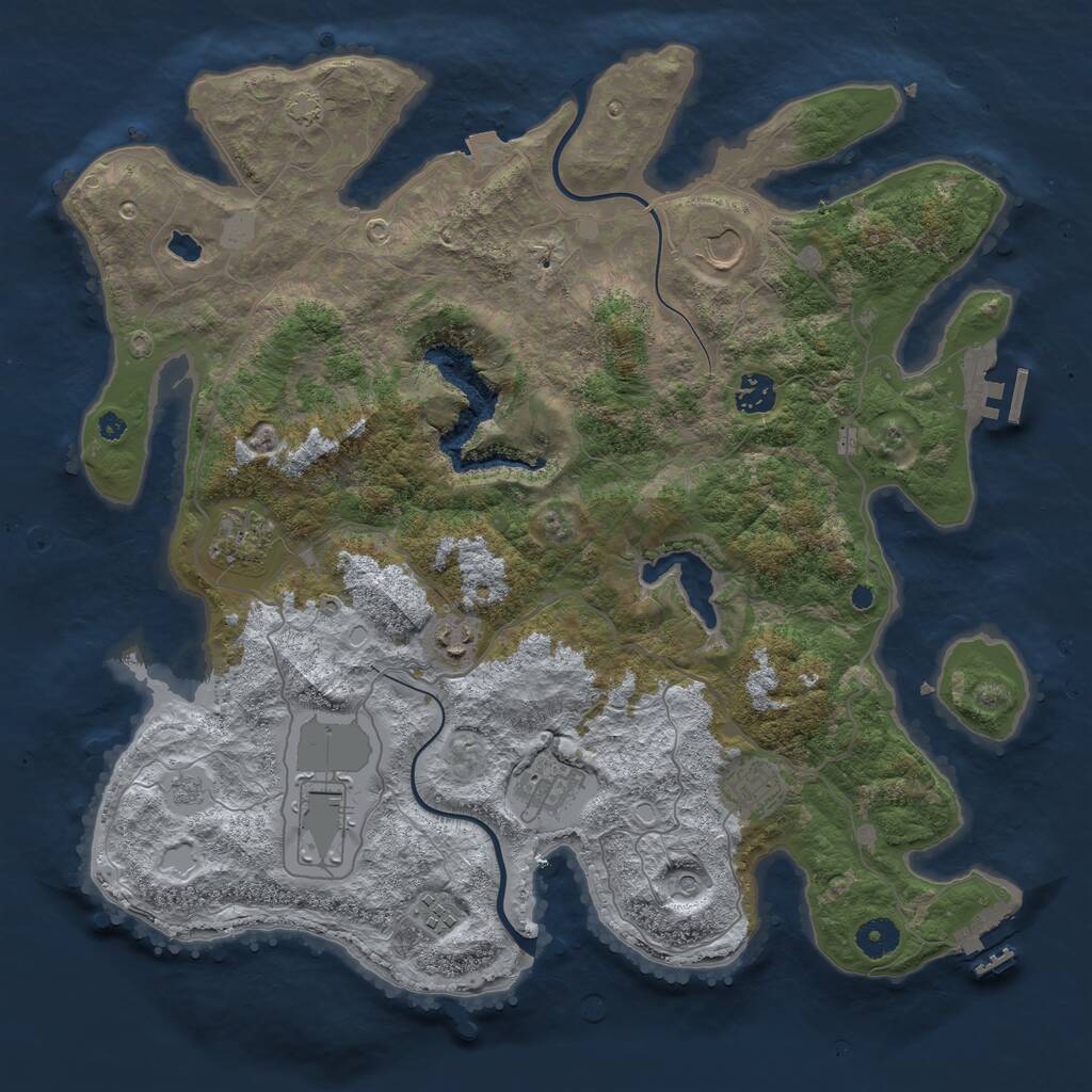 Rust Map: Procedural Map, Size: 4000, Seed: 1860906528, 14 Monuments