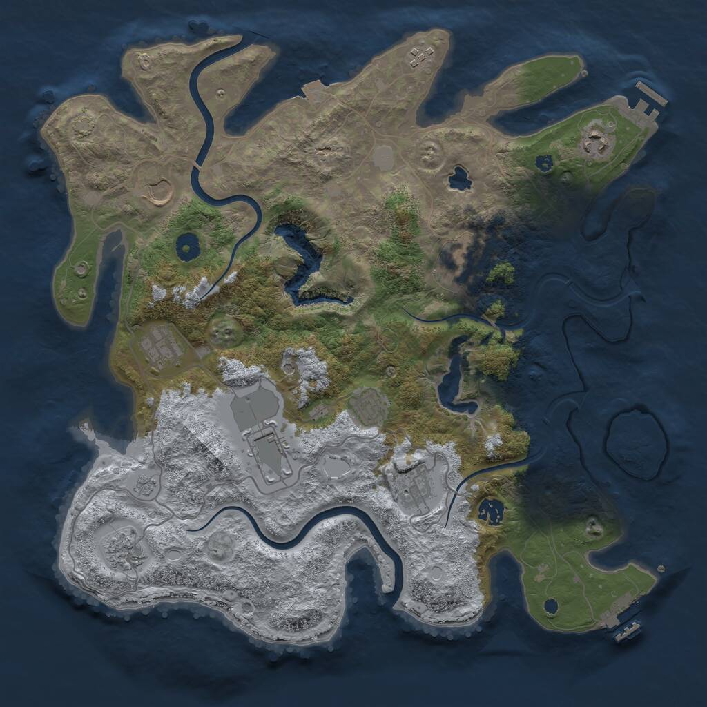 Rust Map: Procedural Map, Size: 4000, Seed: 1860906528, 16 Monuments