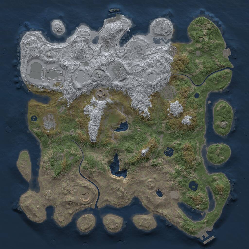 Rust Map: Procedural Map, Size: 4000, Seed: 160970360, 14 Monuments
