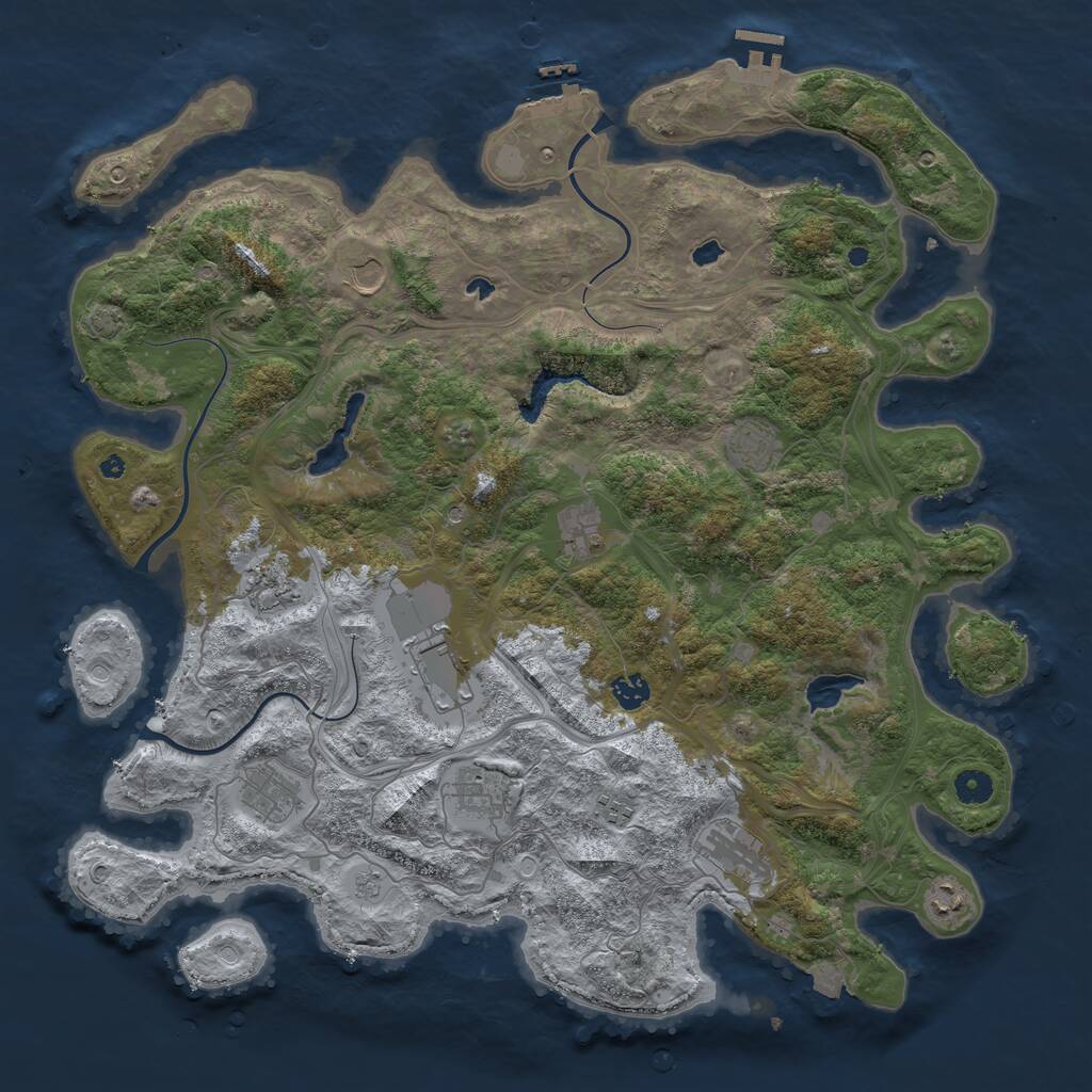Rust Map: Procedural Map, Size: 4500, Seed: 1450029479, 17 Monuments