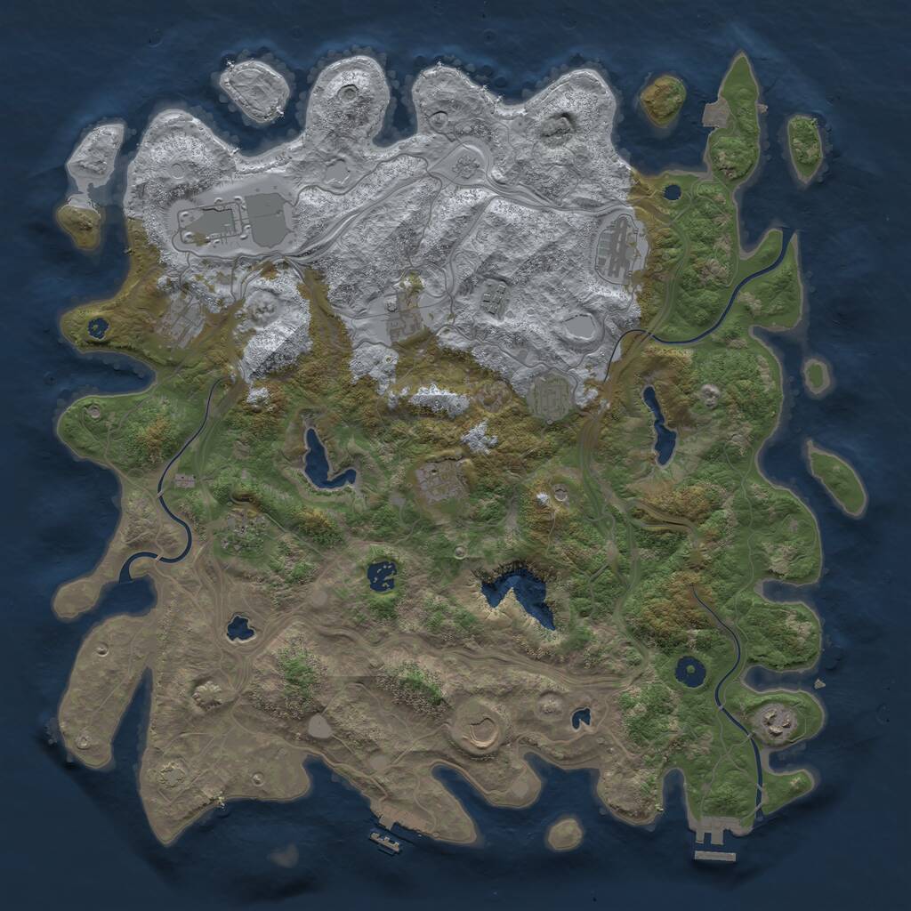 Rust Map: Procedural Map, Size: 4500, Seed: 1177292865, 17 Monuments