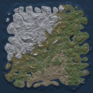 Thumbnail Rust Map: Procedural Map, Size: 6000, Seed: 8917131, 17 Monuments