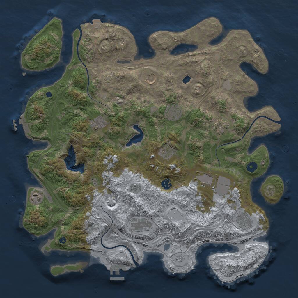 Rust Map: Procedural Map, Size: 4250, Seed: 1021465250, 17 Monuments