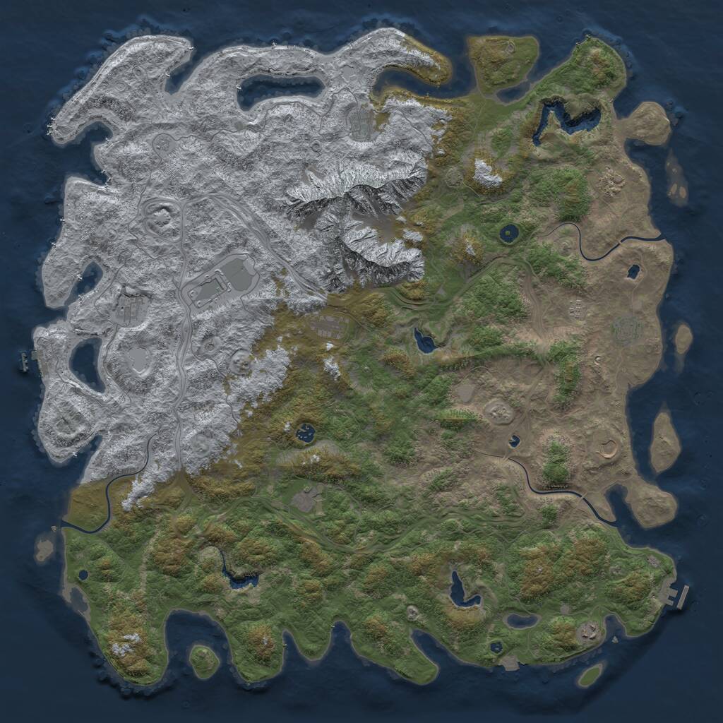 Rust Map: Procedural Map, Size: 6000, Seed: 1122201101, 17 Monuments