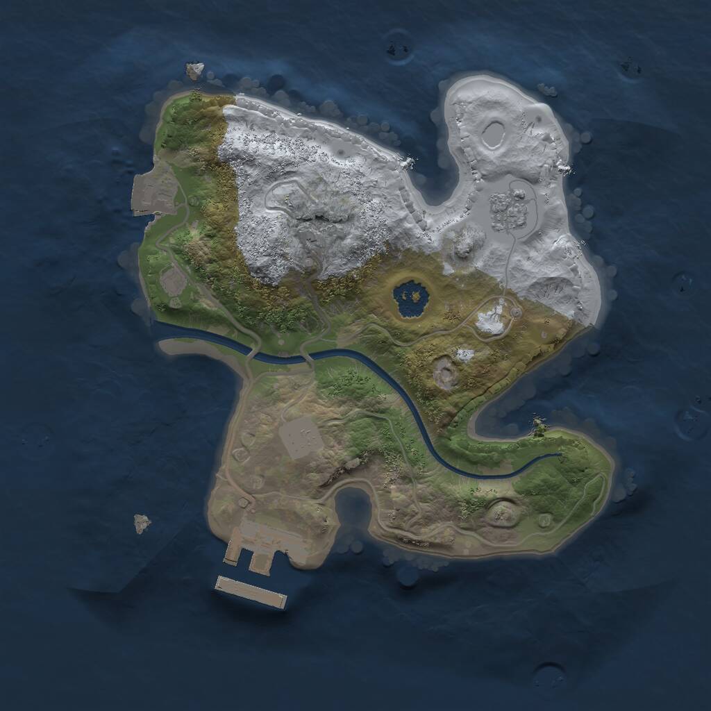 Rust Map: Procedural Map, Size: 2000, Seed: 1460831360, 3 Monuments
