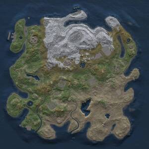 Thumbnail Rust Map: Procedural Map, Size: 4000, Seed: 1911073970, 15 Monuments