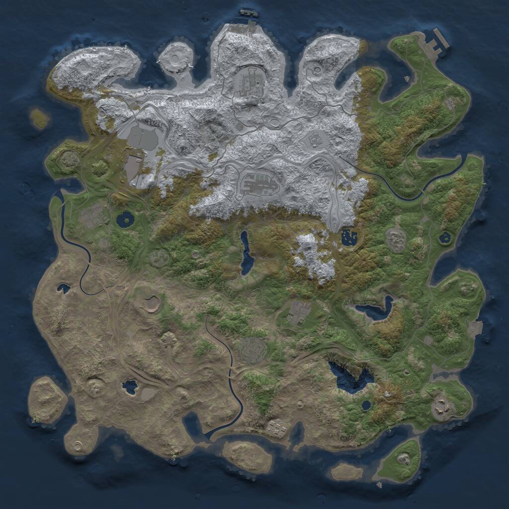 Rust Map: Procedural Map, Size: 4500, Seed: 1787378349, 16 Monuments