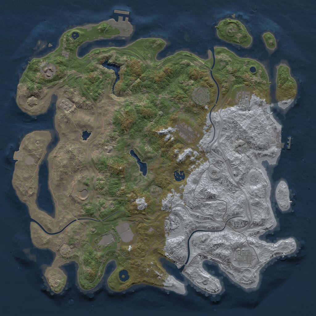 Rust Map: Procedural Map, Size: 4250, Seed: 149725307, 16 Monuments