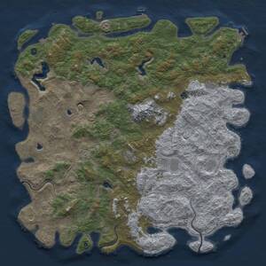 Thumbnail Rust Map: Procedural Map, Size: 6000, Seed: 834661735, 17 Monuments