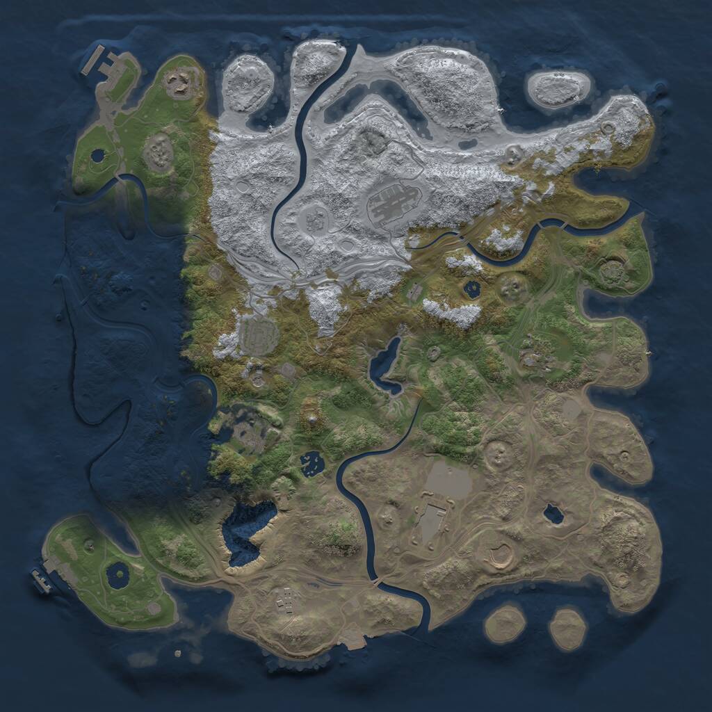 Rust Map: Procedural Map, Size: 4250, Seed: 459293456, 15 Monuments