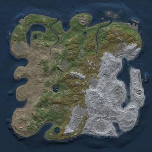 Thumbnail Rust Map: Procedural Map, Size: 3700, Seed: 850601031, 16 Monuments