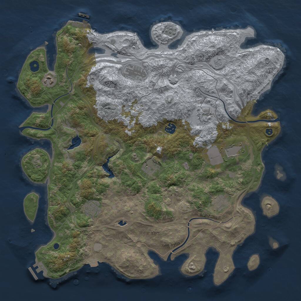 Rust Map: Procedural Map, Size: 4300, Seed: 9881013, 15 Monuments