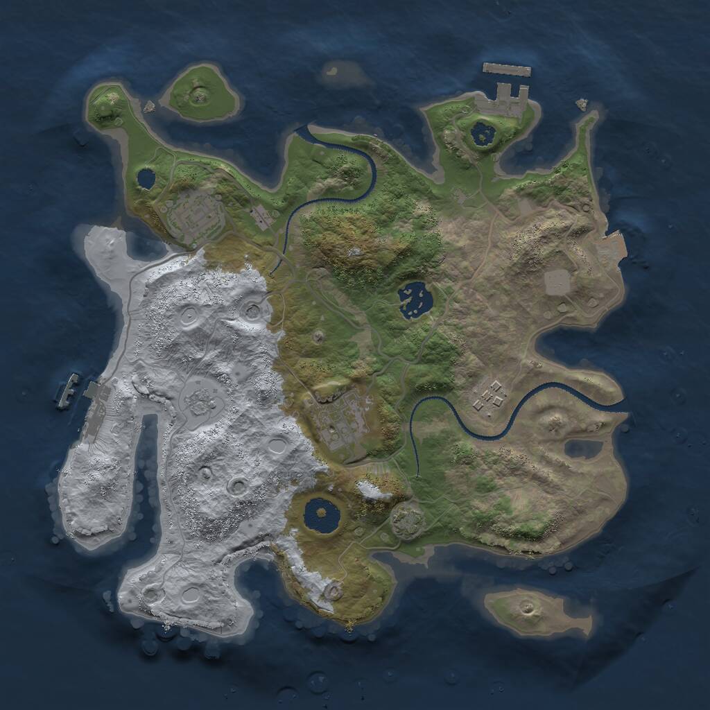 Rust Map: Procedural Map, Size: 3000, Seed: 683633097, 10 Monuments