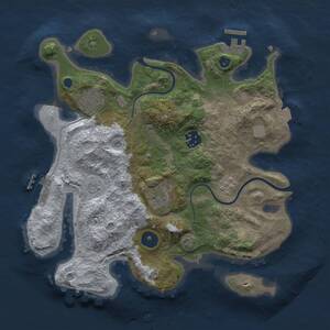 Thumbnail Rust Map: Procedural Map, Size: 3000, Seed: 683633097, 10 Monuments