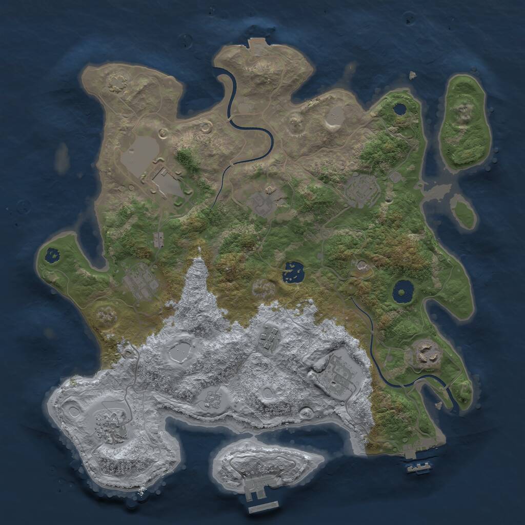 Rust Map: Procedural Map, Size: 3500, Seed: 1567812366, 15 Monuments