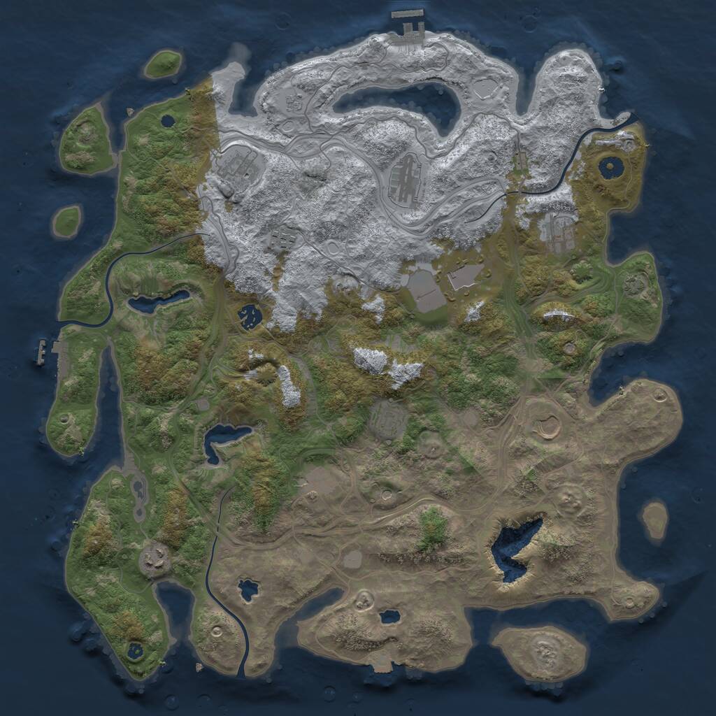 Rust Map: Procedural Map, Size: 4500, Seed: 5122024, 16 Monuments