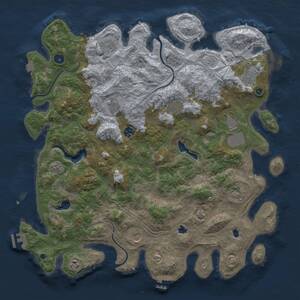 Thumbnail Rust Map: Procedural Map, Size: 4500, Seed: 93148, 16 Monuments