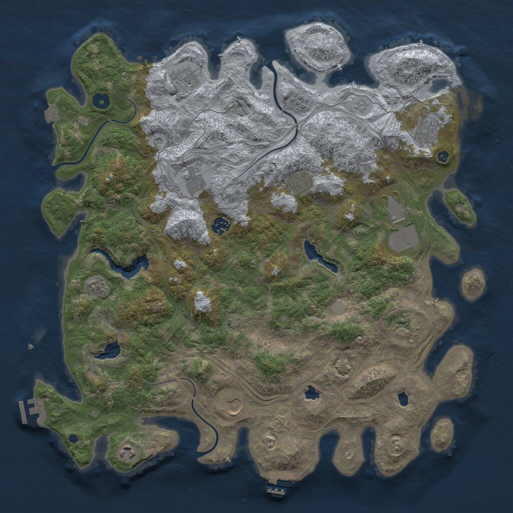 Rust Map: Procedural Map, Size: 4500, Seed: 93148, 16 Monuments
