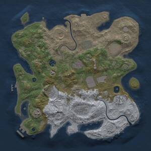 Thumbnail Rust Map: Procedural Map, Size: 3500, Seed: 1411891441, 16 Monuments